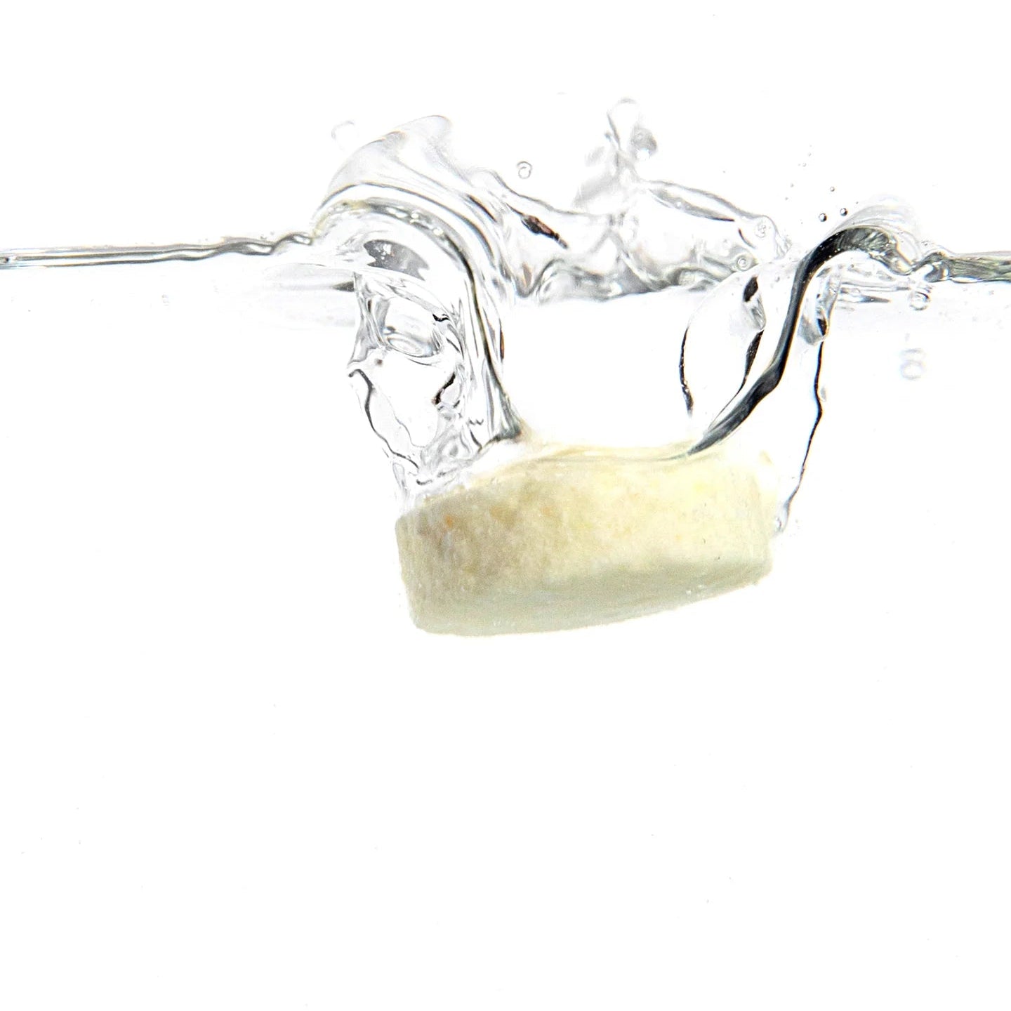 Frosted glass with water droplets on a white background