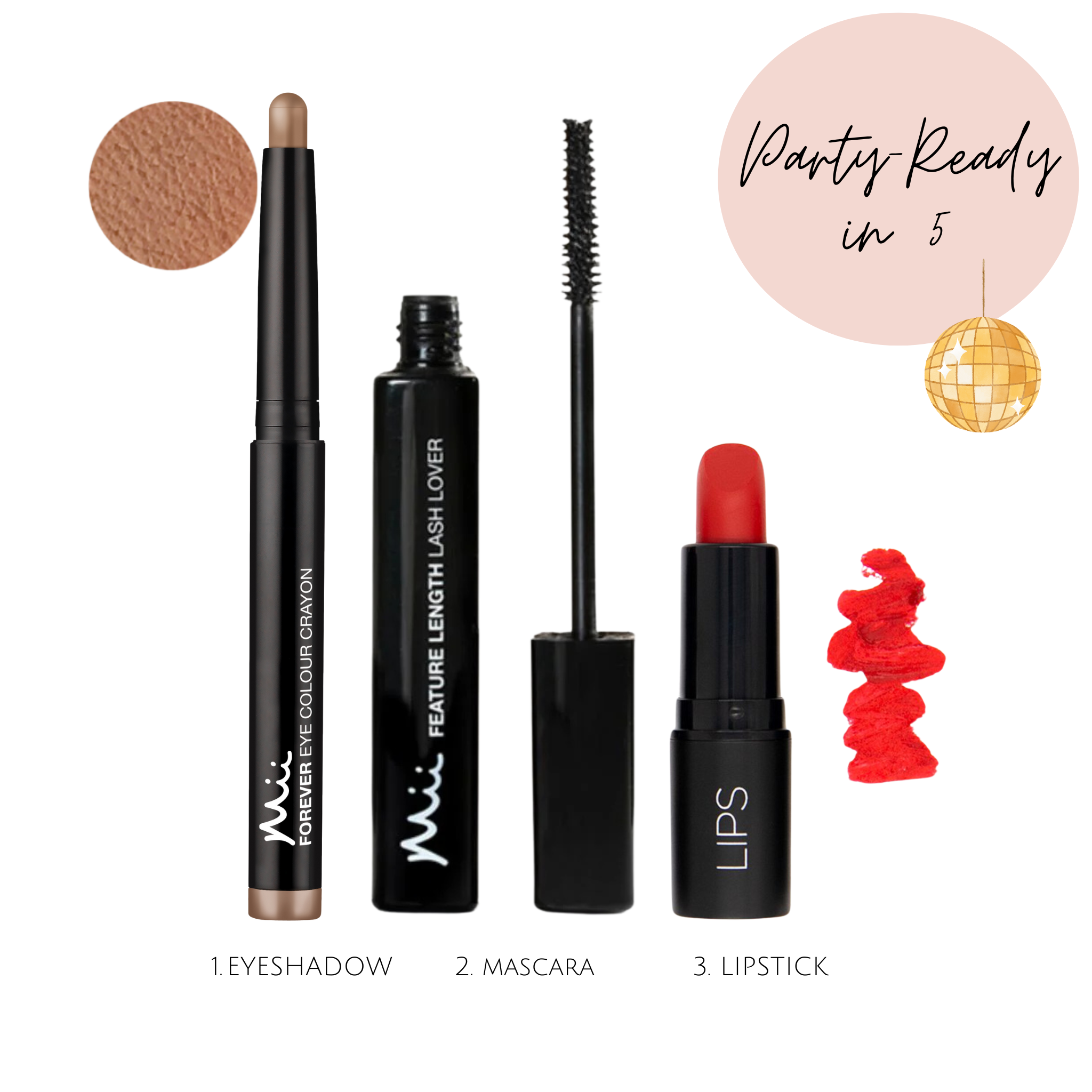 get party ready fast three makeup products